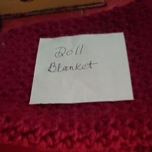 Handcrafted Red Doll Blanket